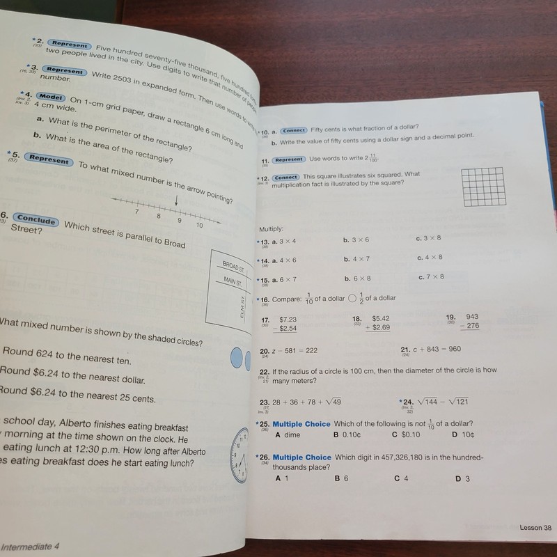 Saxon Intermediate 4th Grade, Student Edition, Tests, Wkbk, Solution, 4 Books gallery