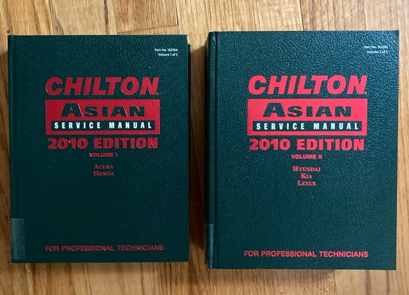 Chilton Asian Service Manual Volume 1 Acura Honda Vol 2 Hyundai Kia 2010 Edition