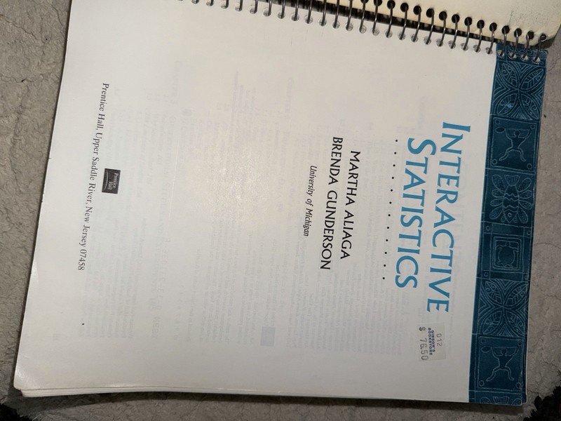 Interactive Statistics Martha Aliaga Brenda Gunderson 1999 Spiral Bound Textbook gallery