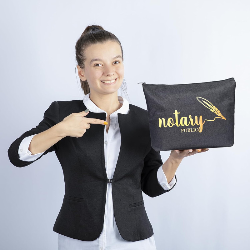 1 Pcs Notary Bag, 13X10 Inches Sturdy Notary Supply Bag for Journal, Stamp, Embo gallery