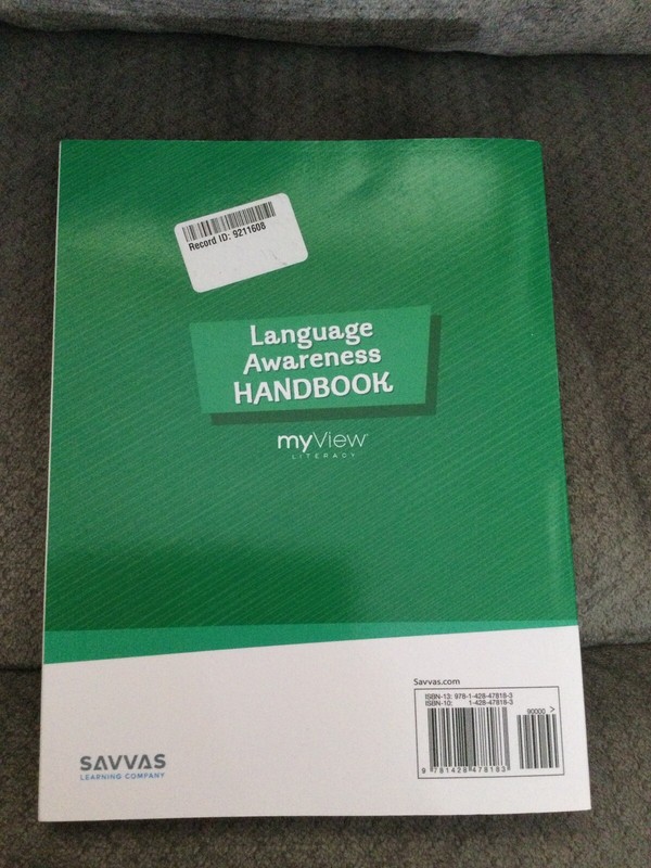New Language Awareness Handbook, My View Literacy, 2021 Savvas Learning Co. gallery
