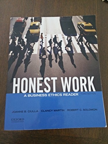 Honest Work: A Business Ethics Reader, Solomon, Quincy