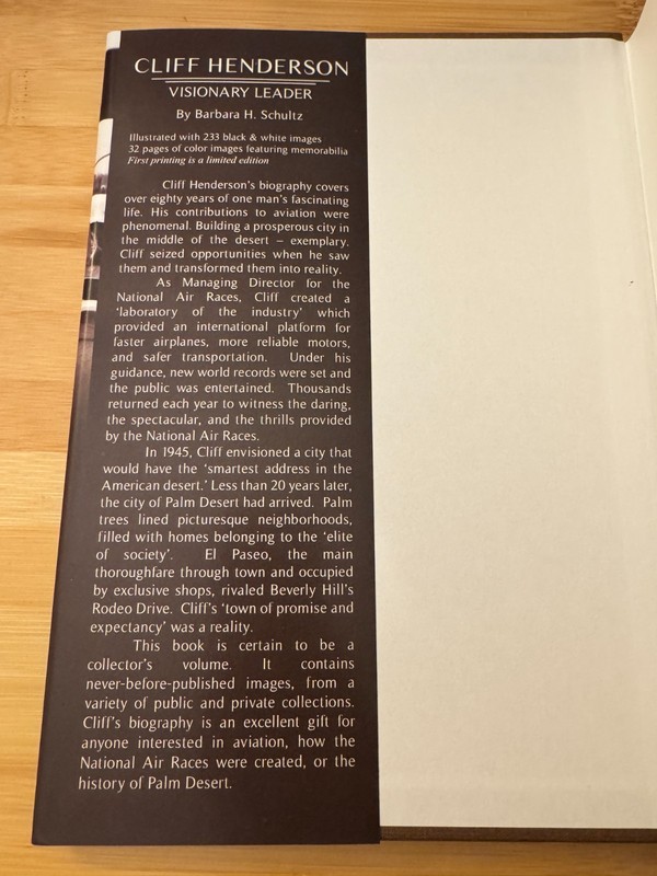 CLIFF HENDERSON Visionary Leader SIGNED BOOK Barbara H Schultz 1ST ED. Hardcover gallery