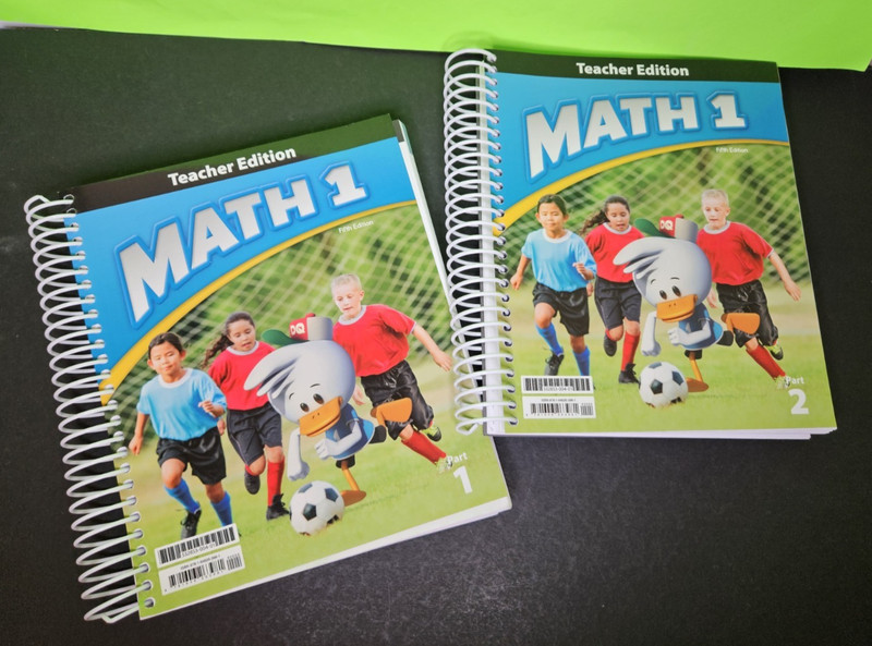 MATH 1, 5th Edition – TEACHER Edition, Parts 1 & 2 by BJU Press, HOMESCHOOL