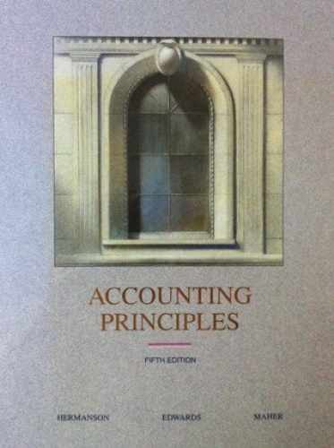 Accounting Principles – Hardcover, by Hermanson Roger H. – Acceptable n