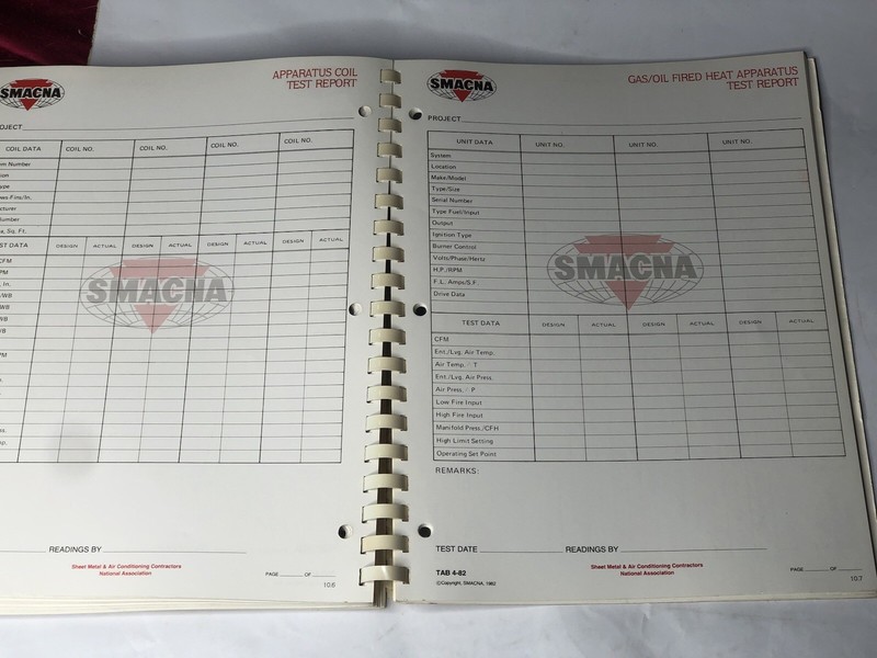 HVAC SYSTEMS Testing, Adjusting & Balancing by SMACNA 1983 First Ed. paperback gallery