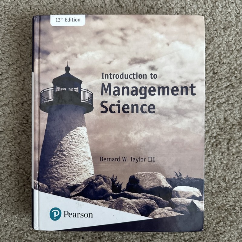 Pearson Introduction to Management Science 13th Edition Hardcover Textbook 2019