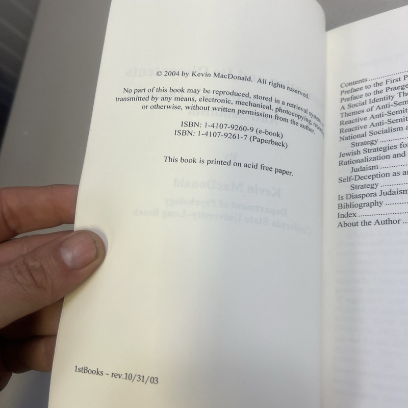 Separation and Its Discontents Evolutionary Theory of Anti-Semitism K. MacDonald gallery