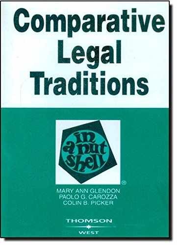 Comparative Legal Traditions in a – Paperback, by Glendon Mary Ann; – Very Good