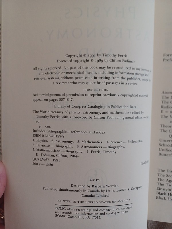 The World of Physics, Astronomy &Mathematics by T. Ferris HC 1991 VTG Book gallery