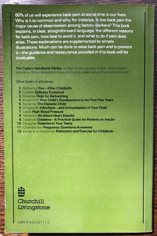 Understanding Back Pain by R.W. Porter MD-USA Patient Handbook 13-Paperback-1983 gallery