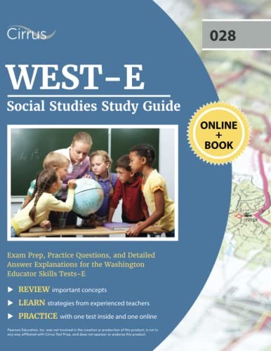 WEST-E SOCIAL STUDIES STUDY GUIDE: EXAM PREP, PRACTICE By J G Cox **BRAND NEW**