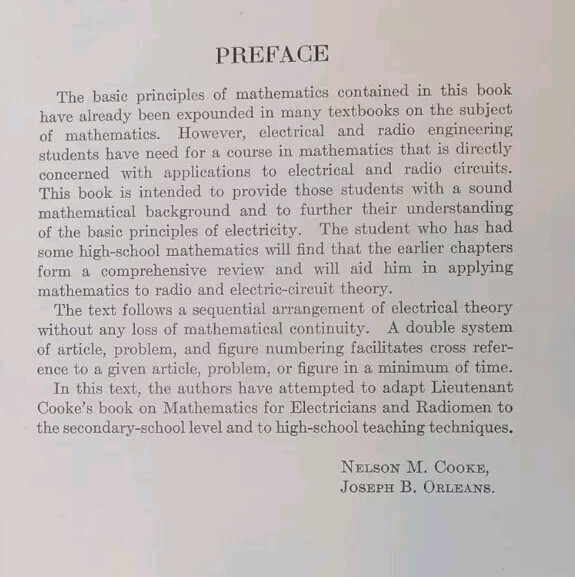 Mathematics Essential To Electricity & Radio VTG Book USAF WWII Cooke RARE gallery