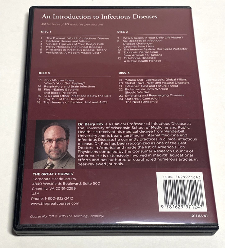 An Introdution To Infectious Diseases DVD by Prof. Barry C. Fox 2015 gallery
