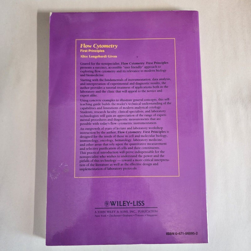 Flow Cytometry: First Principles Paperback Book Alice Longobardi Givan 1992 gallery