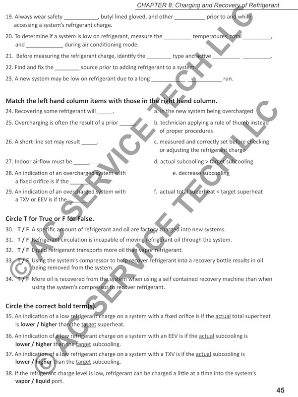 Refrigerant Charging & Service Procedures for Air Conditioning Workbook 2nd E... gallery