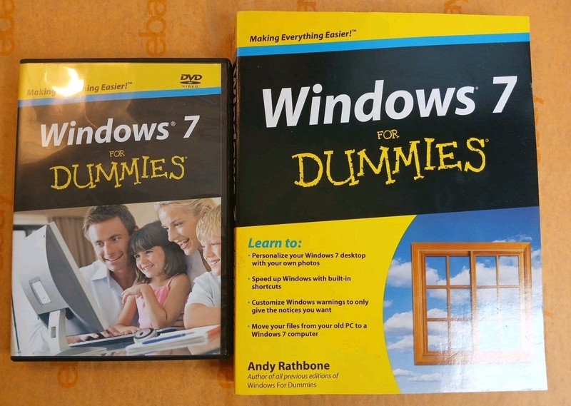 Windows 7 for Dummies by Andy Rathbone Paperback Book And DVD 2009