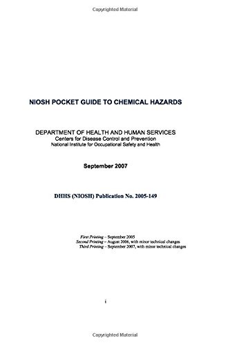 NIOSH POCKET GUIDE TO CHEMICAL HAZARDS By Health And Human Services Centers For
