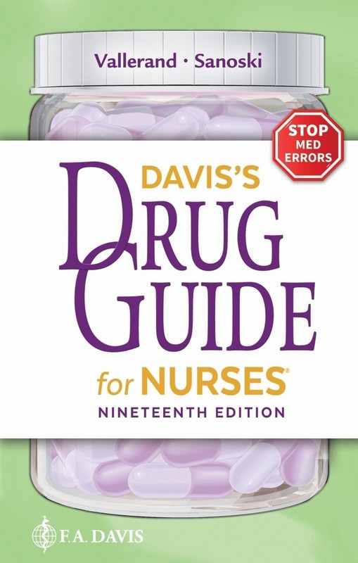 Davis’s Drug Guide for Nurses by April Hazard Vallerand Paperback Book
