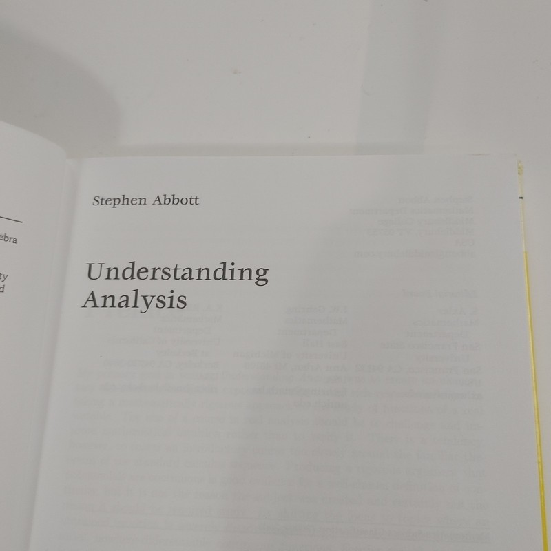 Understanding Analysis (Undergraduate Texts in Mathematics) by Abbott, Stephen gallery