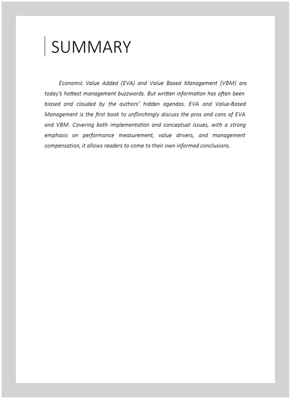 Eva and Value-Based Management : A Practical Guide to Implementation, Hardcov... gallery