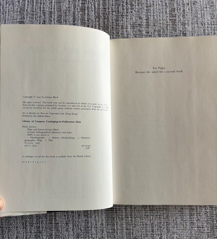 First Edition/Printing Maps and History: Constructing the Past Jeremy Black 1997 gallery