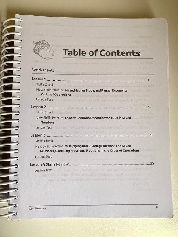 Oak Meadow 7th Grade Math Workbook (NEW) gallery