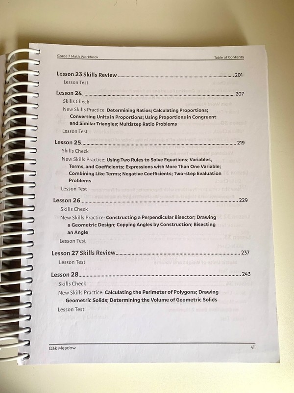 Oak Meadow 7th Grade Math Workbook (NEW) gallery