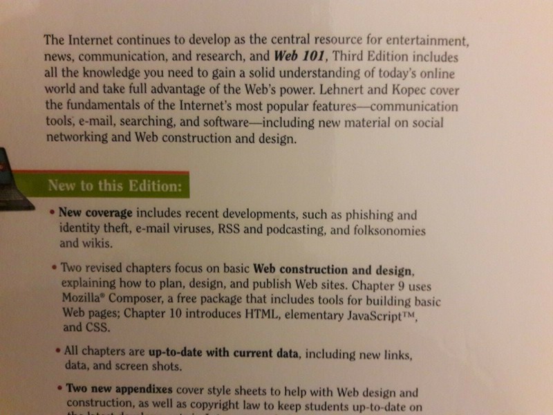Web 101 Third Edition 2008, Wendy Lehnert, Richard Kopec gallery
