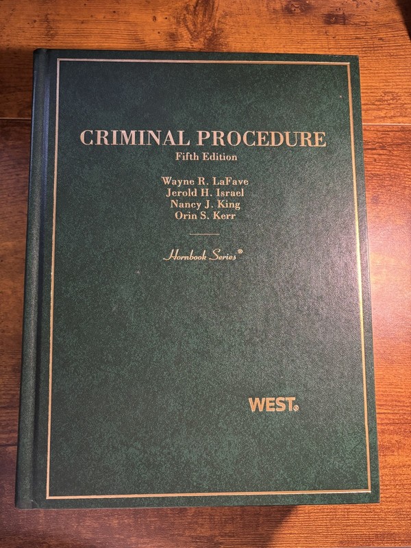 Criminal Procedure, 5th Edition (Hornbook Series) ISBN: 9780314199362