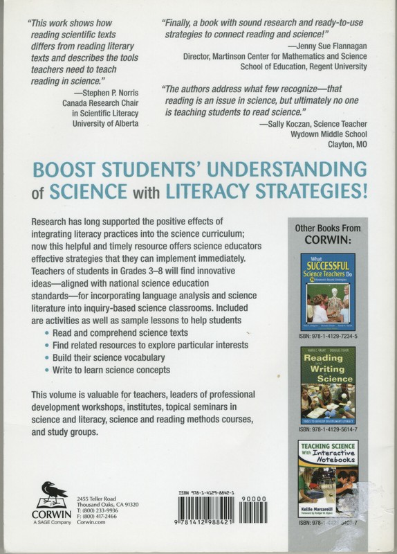 Language and Literacy in Inquiry-Based Science Classrooms, Grades 3-8 by Linda L gallery