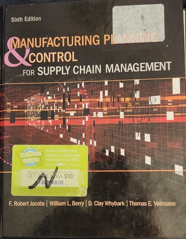 Manufacturing Planning & Control Sixth Ed McGraw-Hill Hardcover Textbook