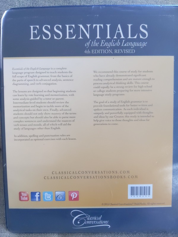 Classic Conversations Essentials Of The English Language 4th Ed. Revised Binder gallery
