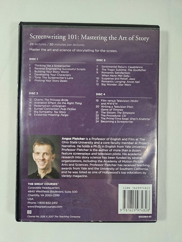 Great Courses Screenwriting 101 Mastering the Art of Story 4 Discs gallery