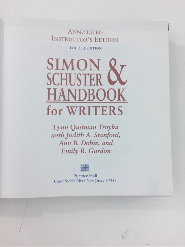 Simon & Schuster Handbook for Writers - Lynn Q. Troyka (1995, Hardcover, 4th Ed) gallery