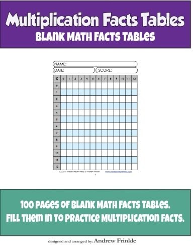 MULTIPLICATION FACTS TABLES: BLANK MATH FACTS TABLES By Andrew Frinkle BRAND NEW