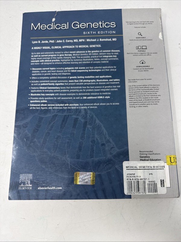 Medical Genetics. Sixth Edition. W/code. Cover Damage gallery