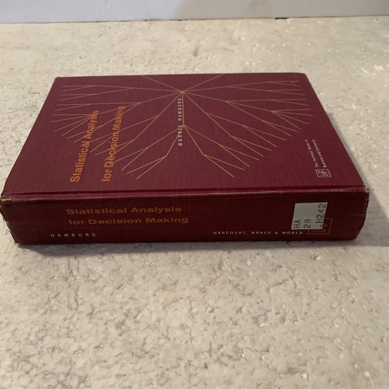 Statistical Analysis for Decision Making by Morris Hamburg 1970, Hardcover gallery
