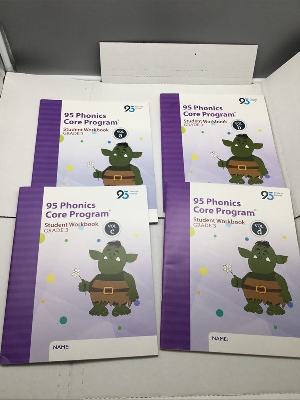 95 Phonics Core Program – Grade 3 – Student Workbooks (4) Vol. a, b, c, and d