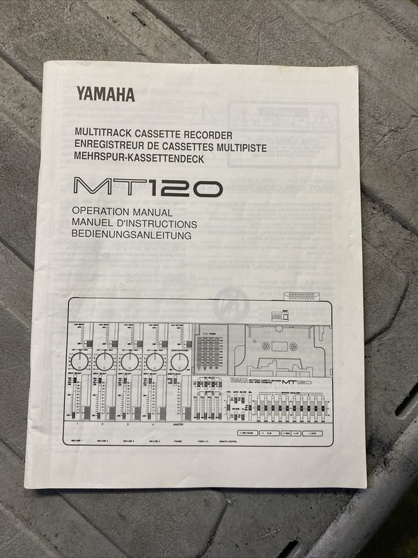 Yamaha MT120 Multitrack Cassette Recorder Instruction Manual: 80 Pages Original