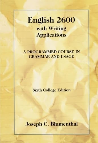 English 2600 with Writing Applications: A Programmed Course in Grammar and U…