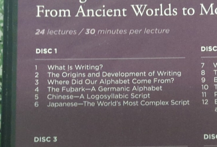 Great Courses = Writing and Civilization From Ancient Worlds (Guidebook/DVDs) gallery
