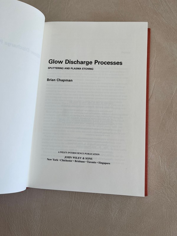 Glow Discharge Processes: Sputtering and Plasma Etching, Hardcover gallery