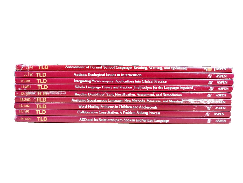 Lot of 9 Topics In Language Disorders Trade Paperbacks Aspen Publishers – Autism
