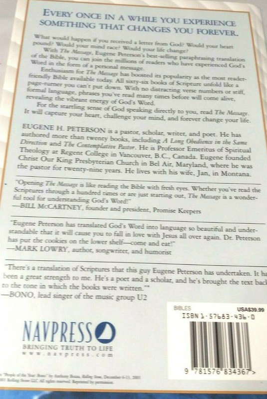 The Message: The Bible in Contemporary Language by Eugene H. Peterson Hardback gallery