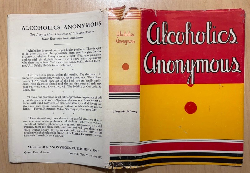 AA Book Alcoholics Anonymous 2nd Edition 1955 Hard Cover Dust Jacket 6th Print gallery
