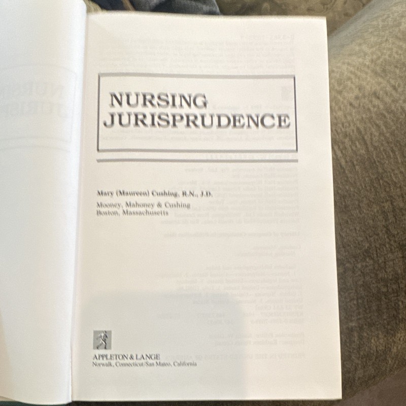 Nursing Jurisprudence HC Maureen Cushing Appleton & Lange 1992 Textbook gallery