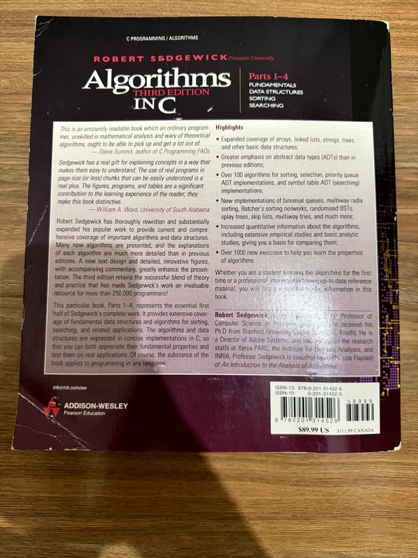 Algorithms in C, Parts 1-4: Fundamentals, Data Structures, Sorting, Searching by gallery