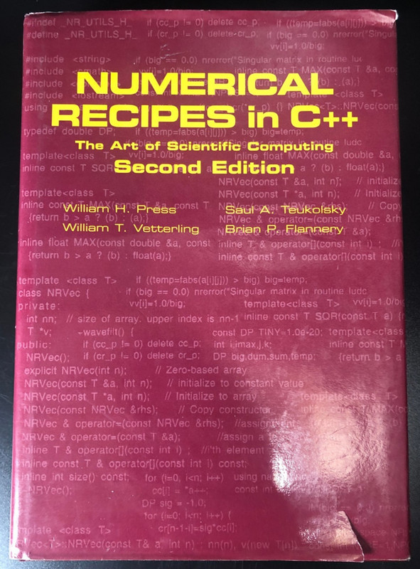 Numerical Recipes in C++ Second Edition Hardback by Press Teukolsky Vetterling