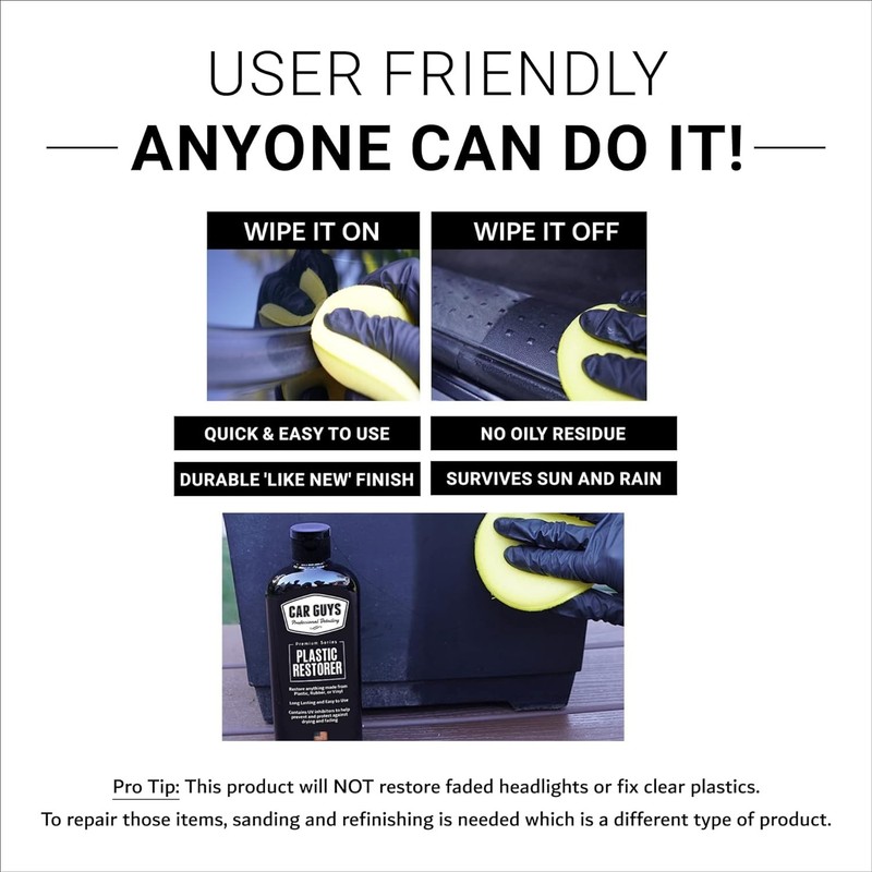 No Oily Finish! 8 Oz Plastic Restorer for a Clean, Protective Vehicle Shine gallery